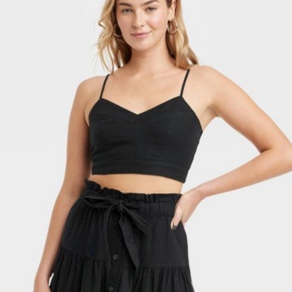 Universal Thread | Tops | Universal Thread Black Linen Crop Top | Poshmark